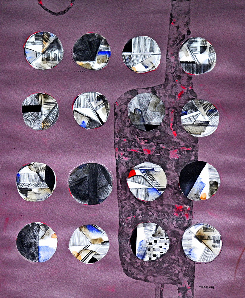 Untitled - Mix Media On Acid Proof Paper by Vijayan Bondara
