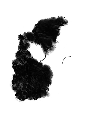 Hair 3 - Platography On Paper by Kashinath Salve
