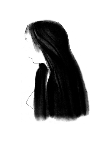 Hair 11 - Platography On Paper by Kashinath Salve