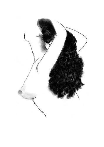 Hair 17 - Platography On Paper by Kashinath Salve