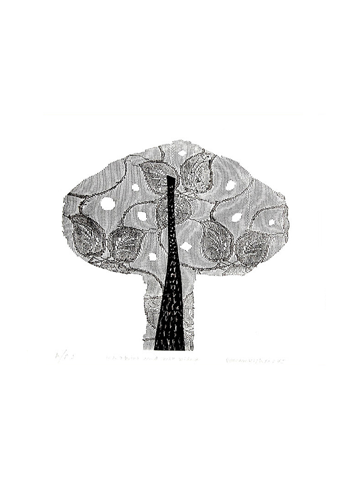 Flowers 4 - Platography On Paper by Poonam Kishor