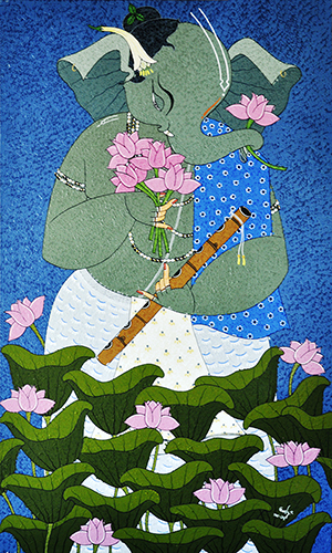 Ganpati with Flowers By Apu Debnath .