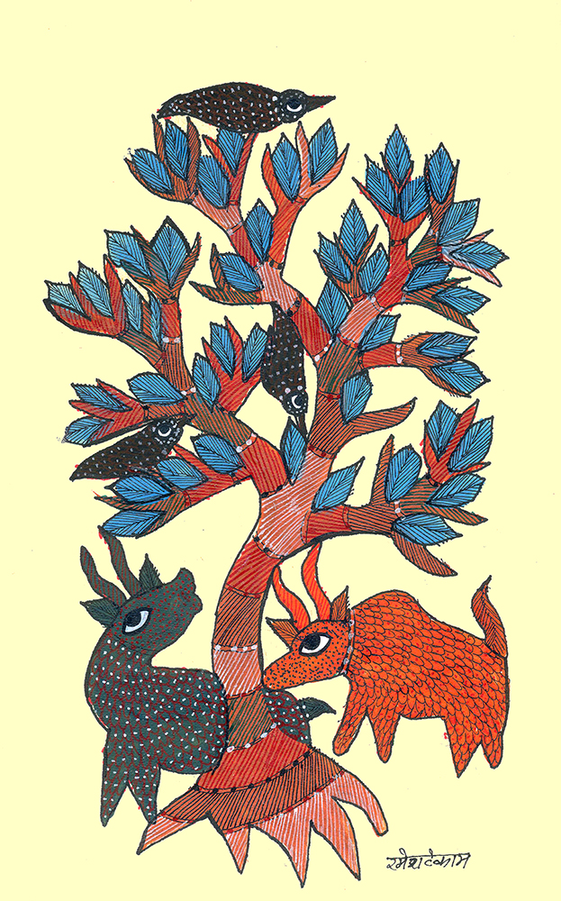 Gond Art By Raj kumar Shyam