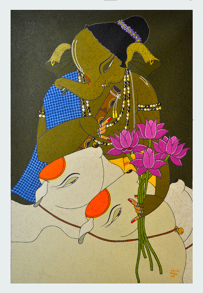 Natural Colour & Acrylic Painting by Artist Apu Debnath