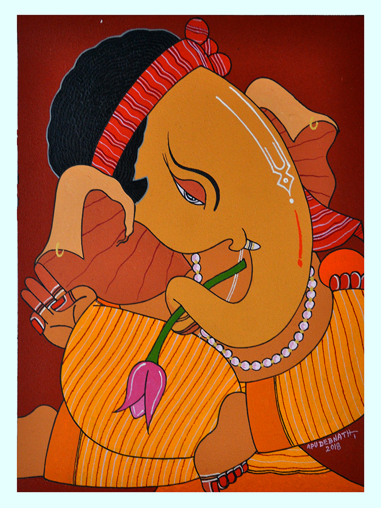 Natural Colour & Acrylic Painting by Artist Apu Debnath