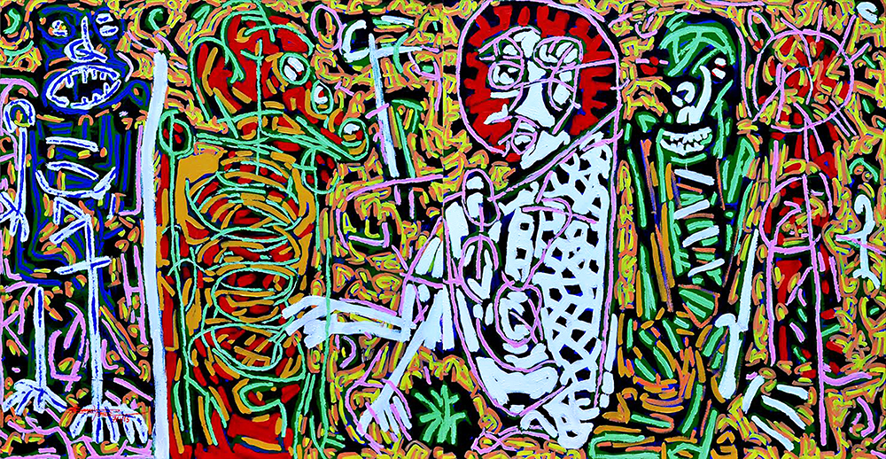 Complications Resolved - Acrylic On Canvas by  Bhuval Prasad