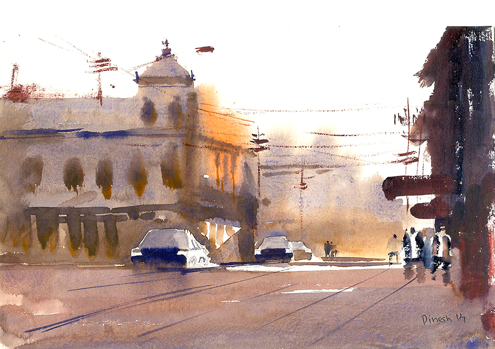 Stigma - Water Color On Paper by Dinesh Panchal