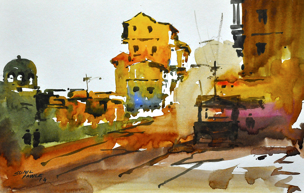 Perception - Water Color On Paper by Sunil Pawle