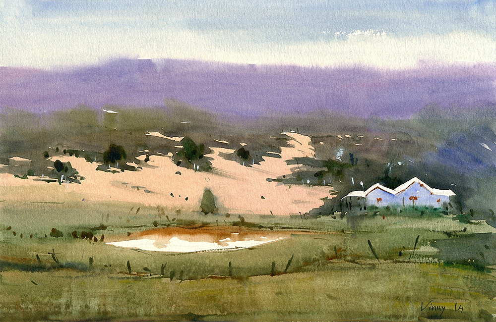 Light - Water Color On Paper by Vinay Pawle