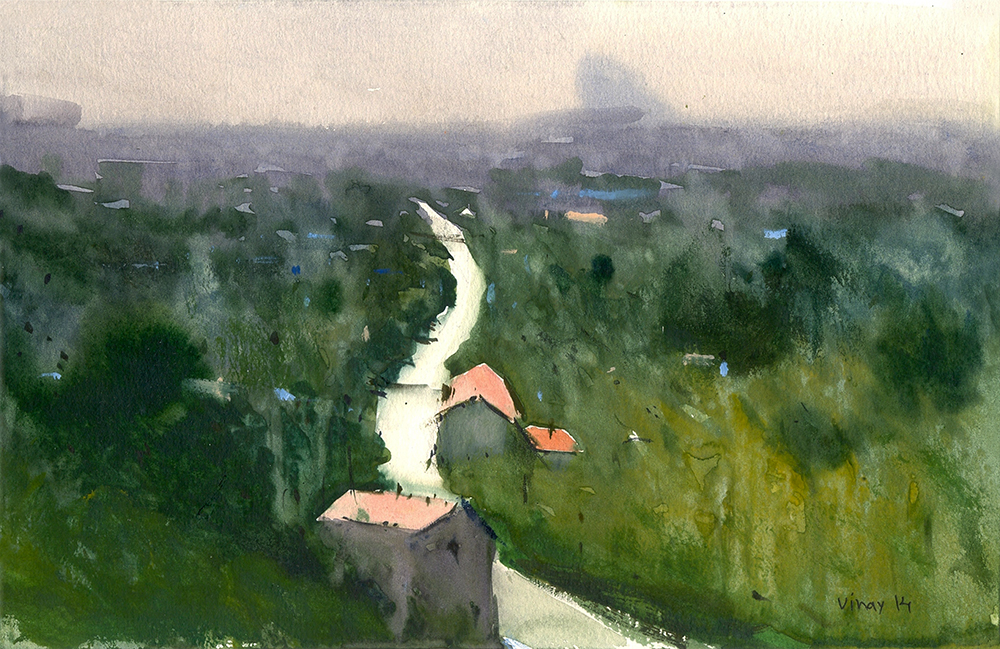 Splendid - Water Color On Paper by Vinay Pawle