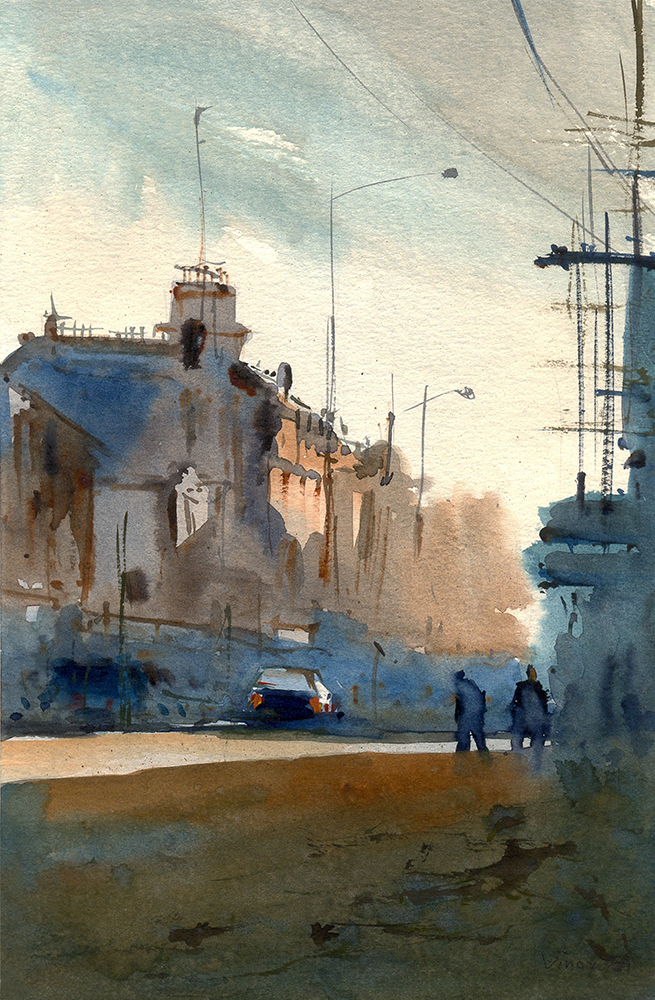 Frail - Water Color On Paper by Vinay Pawle