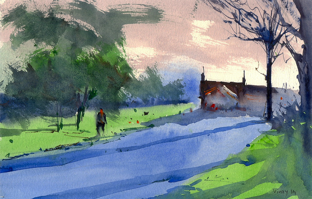 Splendid - Water Color On Paper by Vinay Pawle