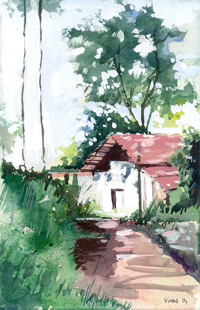 Admire - Water Color On Paper by Vinod Ram