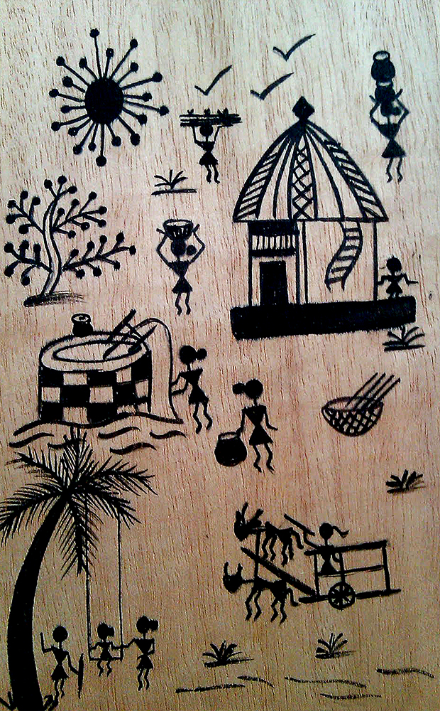 Melancholy - Warli Painting by Ganesh Wangadd
