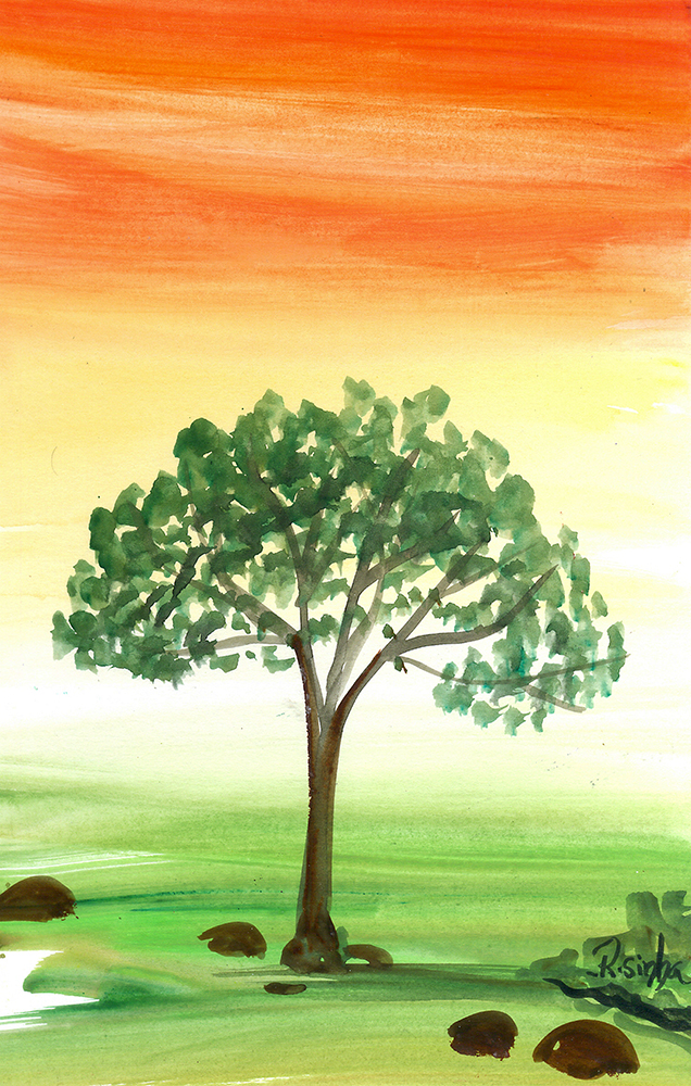 Animate - Water Color On Paper by Rakesh Sinha