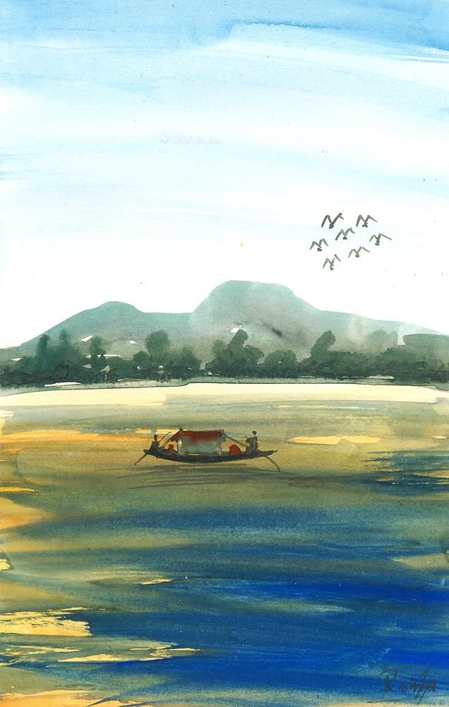 Exotic - Water Color On Paper by Rakesh Sinha