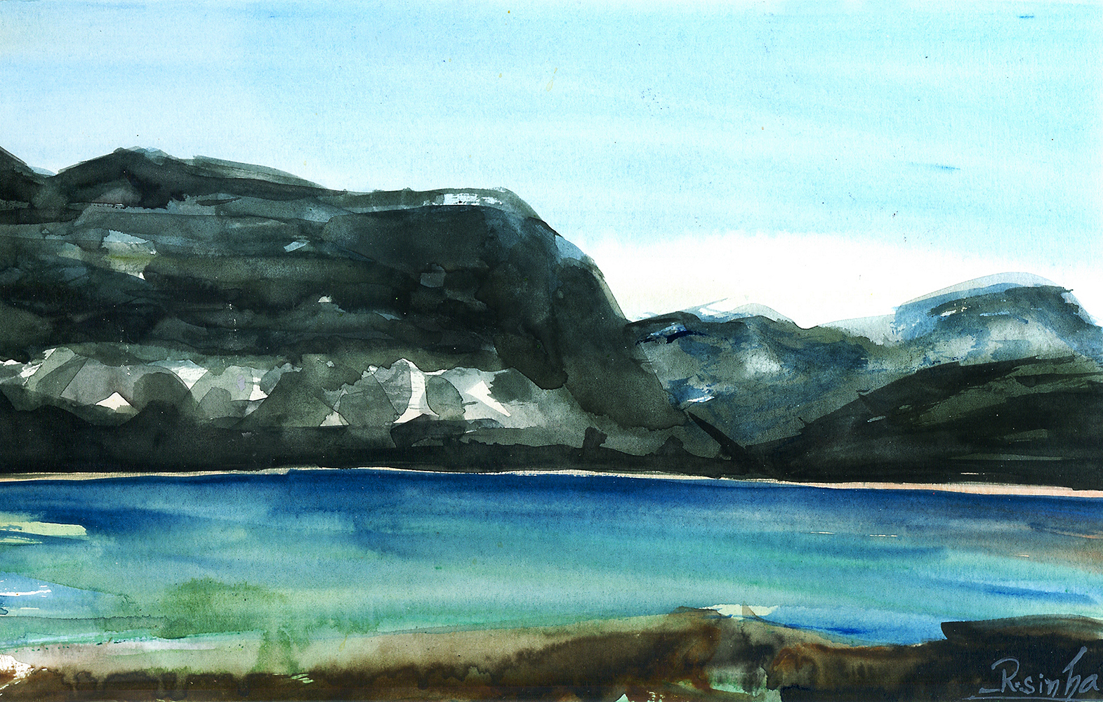 Foliate - Water Color On Paper by Rakesh Sinha