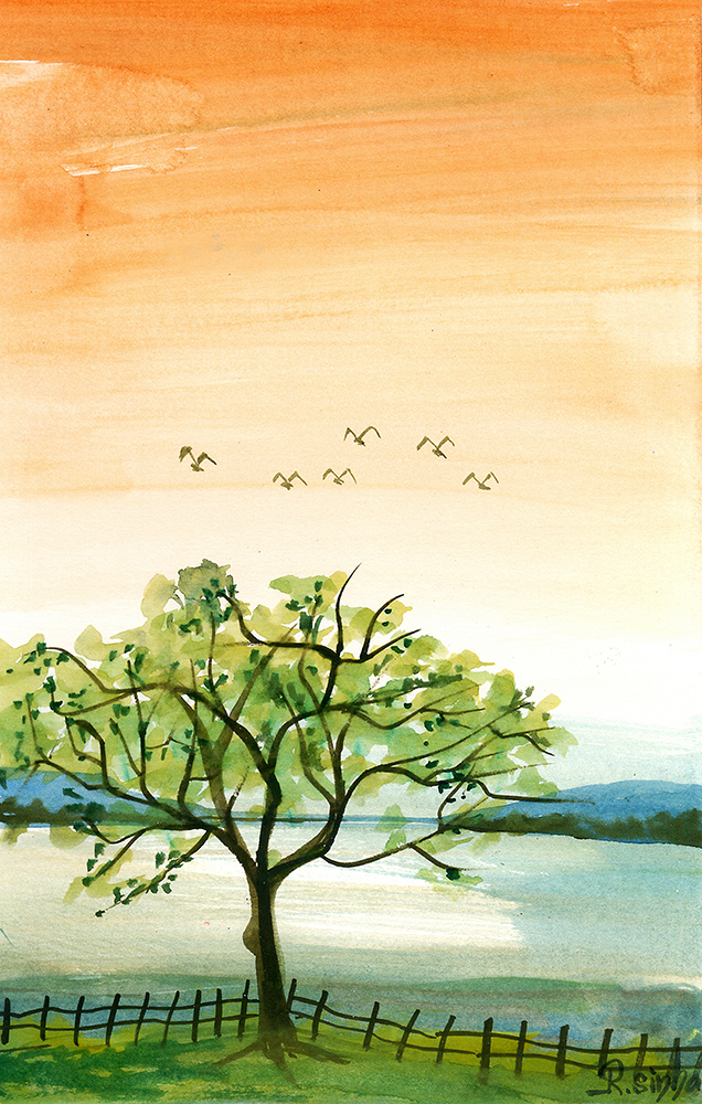 Adaptation - Water Color On Paper by Rakesh Sinha
