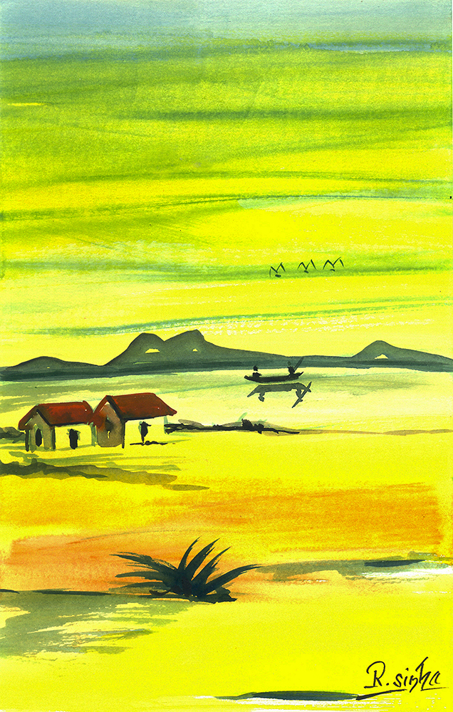 Embodiment - Water Color On Paper by Rakesh Sinha