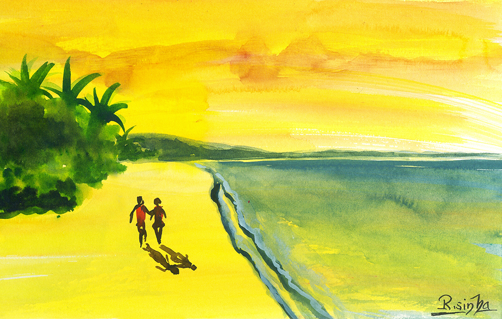 Prospect - Water Color On Paper by Rakesh Sinha