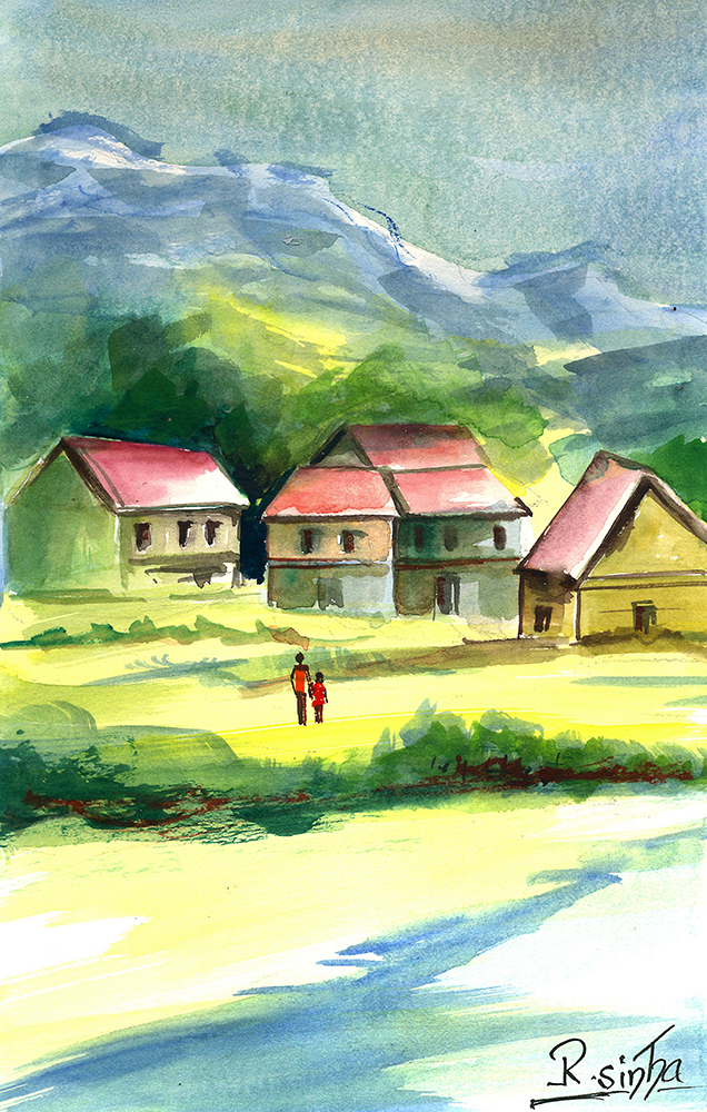 Epic - Water Color On Paper by Rakesh Sinha