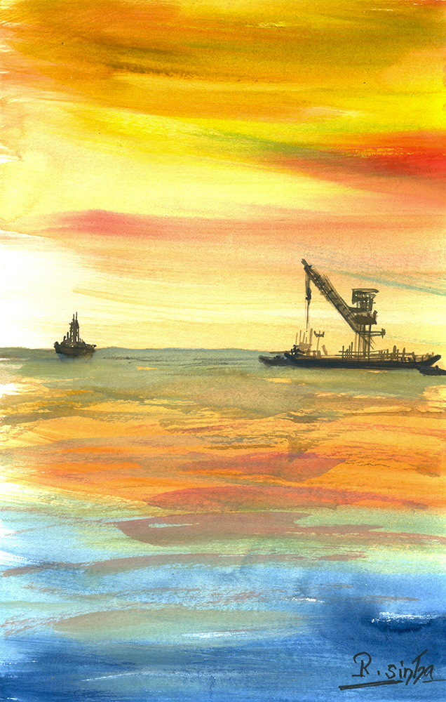 Conceit - Water Color On Paper by Rakesh Sinha