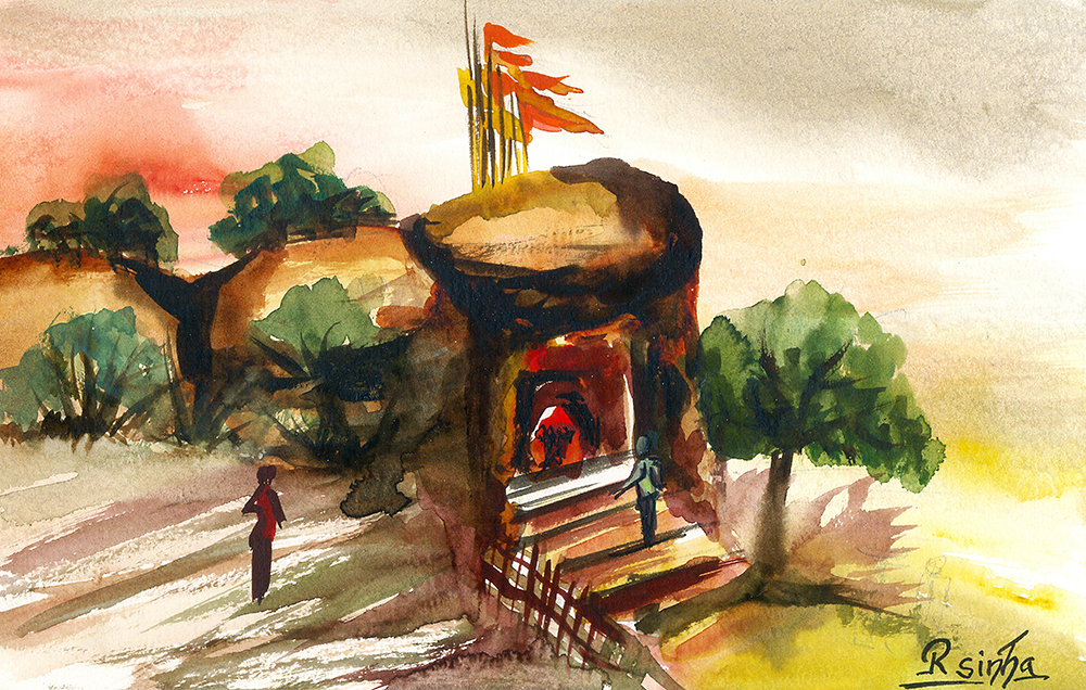 Hope - Water Color On Paper by Rakesh Sinha