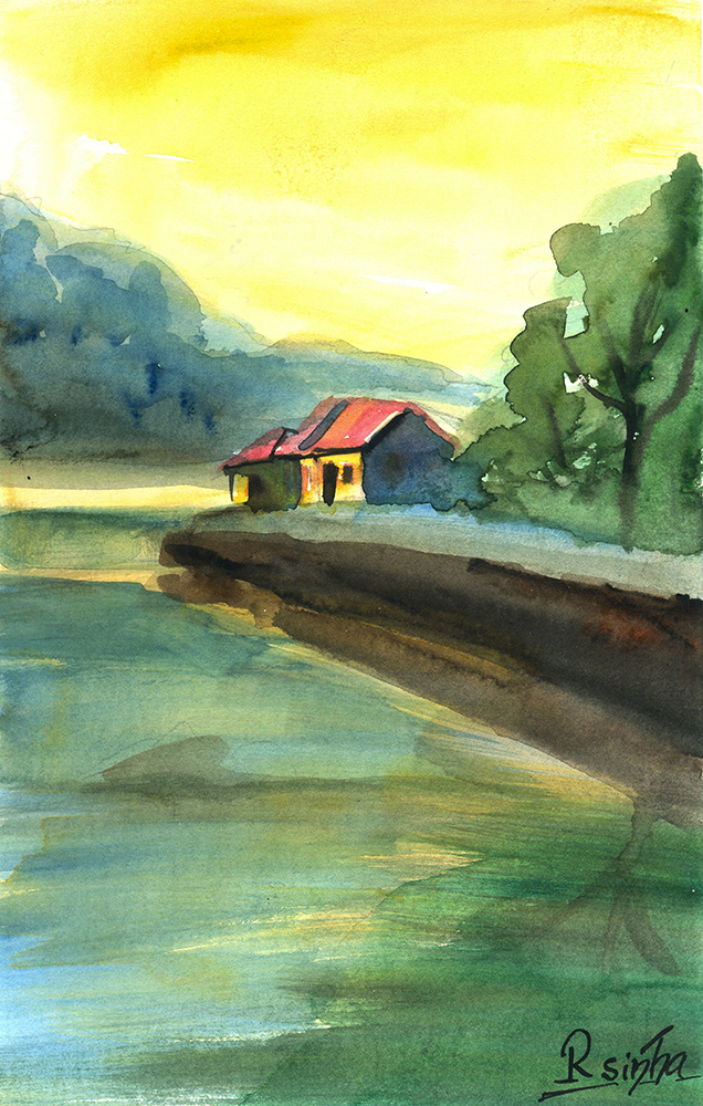 Significance - Water Color On Paper by Rakesh Sinha