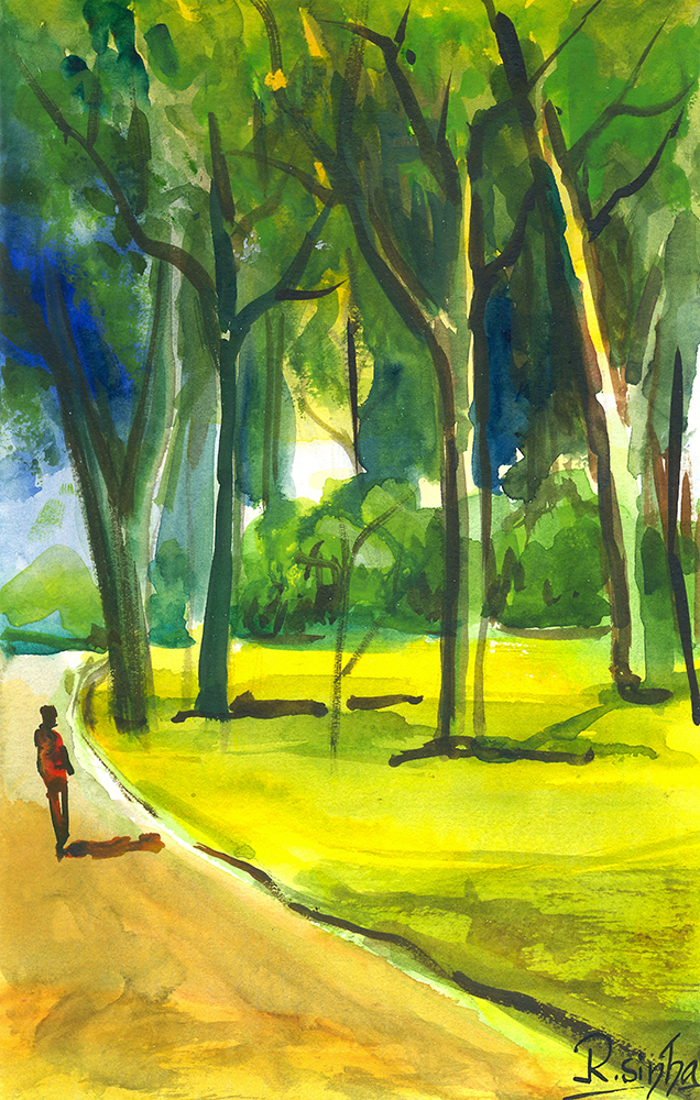 Goodways - Water Color On Paper by Rakesh Sinha